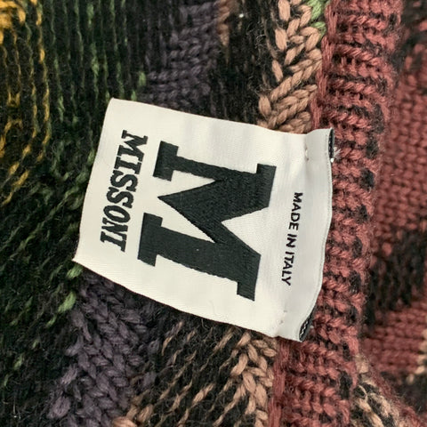 M MISSONI Taille 6 Manteau à boutons-pression tricotés en laine multicolore