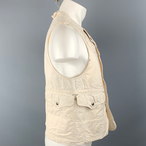 ENGINEERED GARMENTS M Off White Solid Cotton Vest