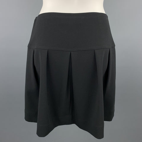 ST. JOHN Size 2 Black Pleated Mini Skirt