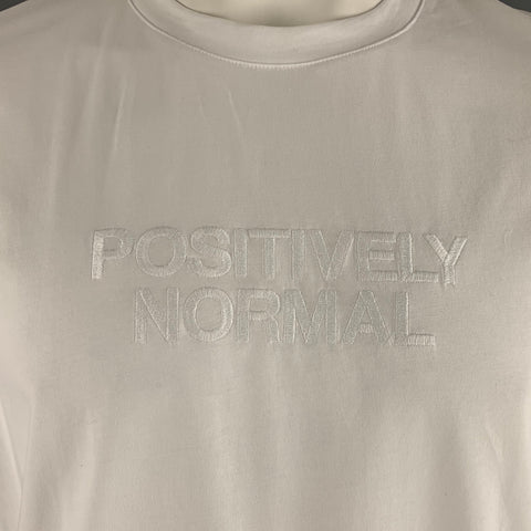 A.P.C. Size XXL White Embroidery Cotton Crew-Neck T-shirt