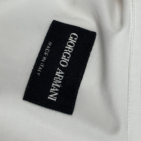 GIORGIO ARMANI Size M White Cotton Button Up Long Sleeve Shirt