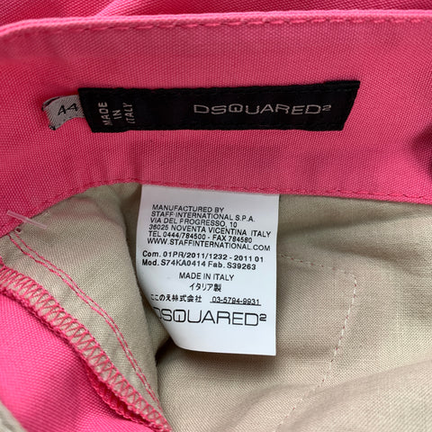 DSQUARED2 Size 28 Pink Cotton Button Fly Casual Pants