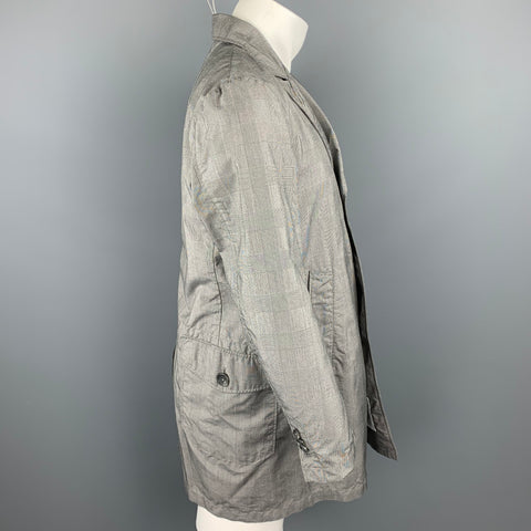 ENGINEERED GARMENTS Taille S Manteau à revers en coton Glenplaid gris