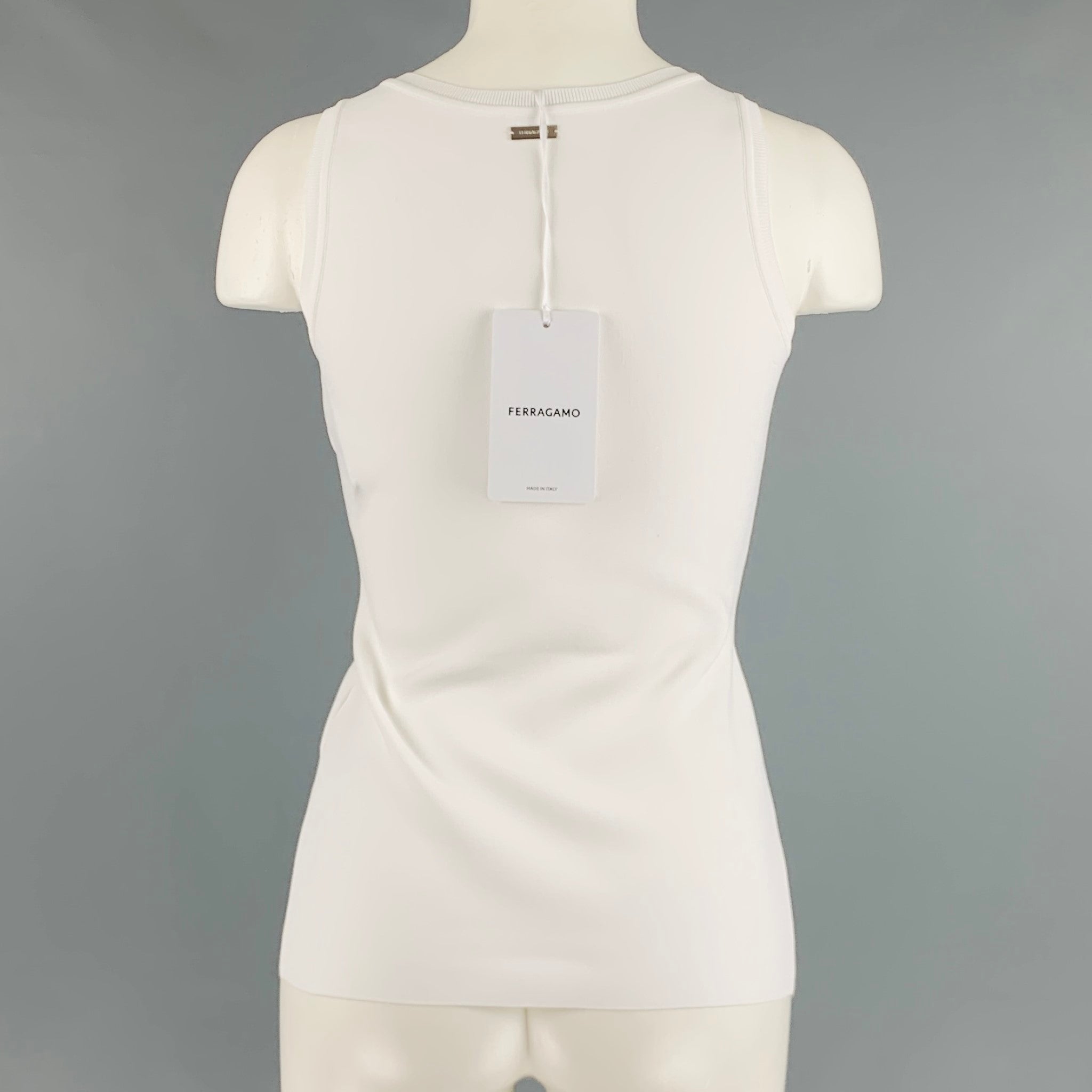 【関税&送料込】Salvatore Ferragamo Stretch Viscose Blend Bo FERRAGAMO - Stretch Viscose Satin V-neck Long Dress