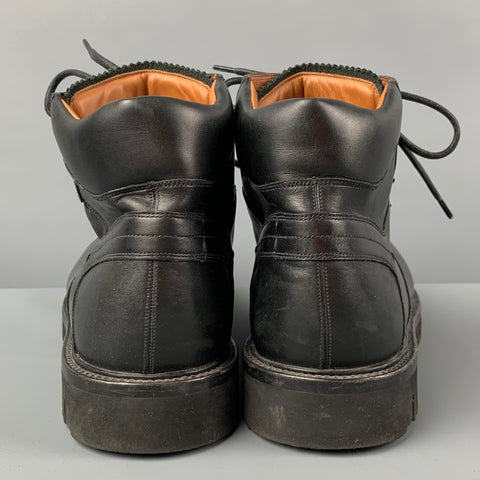 BALLY Size 10 Black Leather Charls Hiking Boots