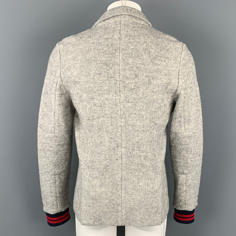BAND OF OUTSIDERS Size S Light Grey Heather Wool Blend Jacket