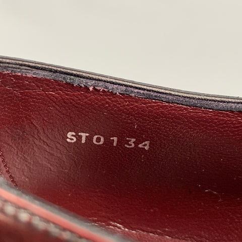 LOUIS VUITTON Size 11.5 Burgundy Antique Leather Monk Strap Loafers