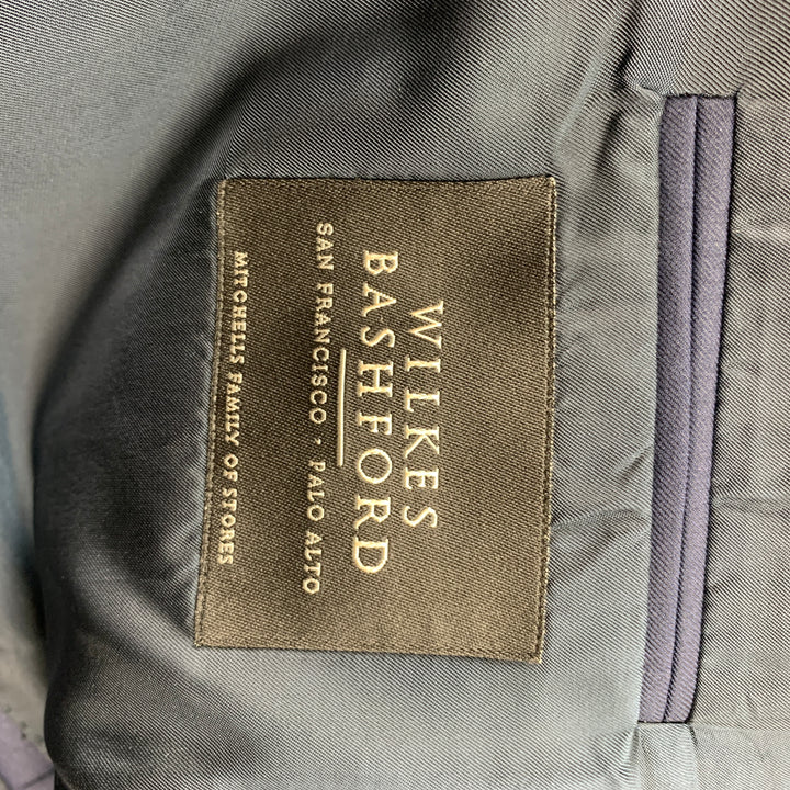 ERMENEGILDO ZEGNA for WILKES BASHFORD Size 40 Navy Wool Notch Lapel Suit
