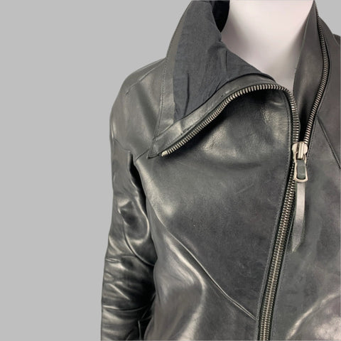LEON EMANUEL BLANK Size M Black Horsehide Jacket