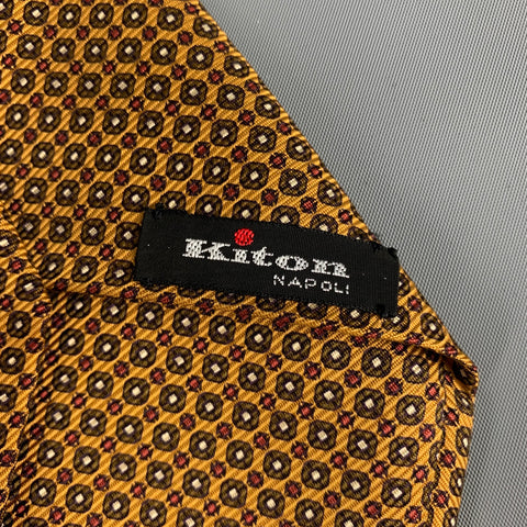 KITON Tan Olive Dots Silk Tie