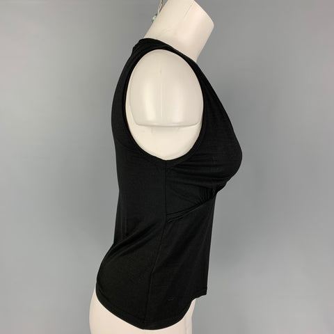 JIL SANDER Size S Black Silk Sleeveless Casual Top