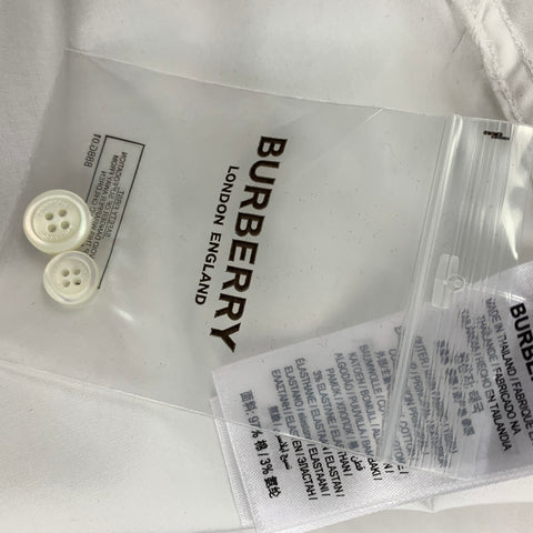 BURBERRY Size L White Cotton Button Up Long Sleeve Shirt