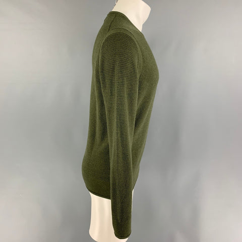 TODD SNYDER Size M Olive Merino Wool Crew-Neck Pullover