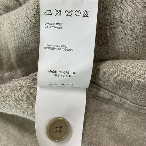 OUR LEGACY  Size 36 Oatmeal Herringbone Linen Patch Pockets Jacket