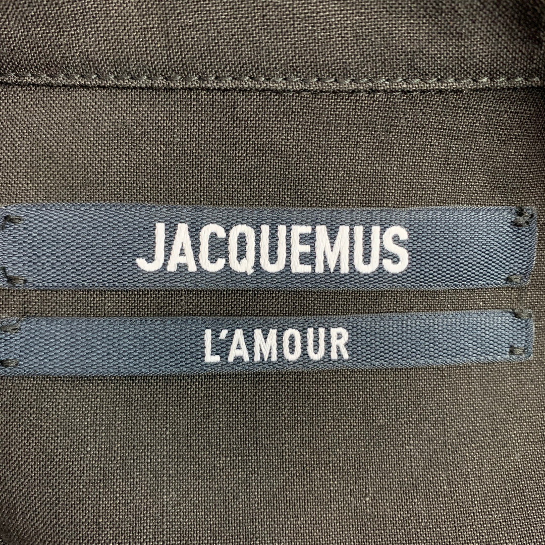 JACQUEMUS L'Amour Size 4 Black Hemp Blend Short Seeve Crop Top