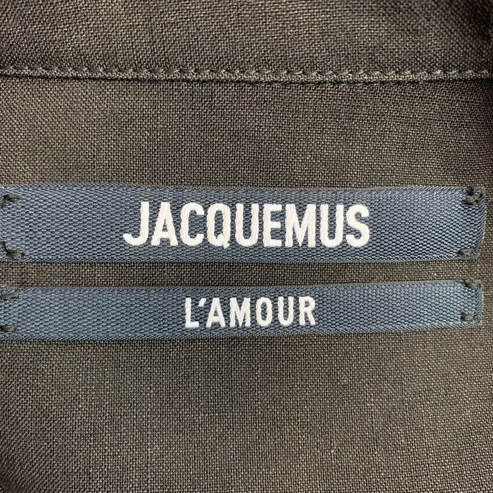 JACQUEMUS L'Amour Size 4 Black Hemp Blend Short Seeve Crop Top