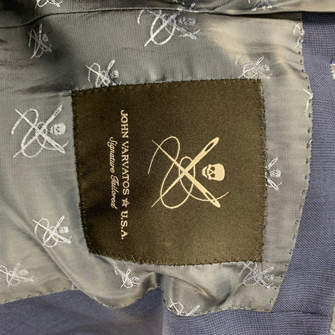 JOHN VARVATOS * U.S.A. Size 40 Short Navy Window Pane Wool Sport Coat