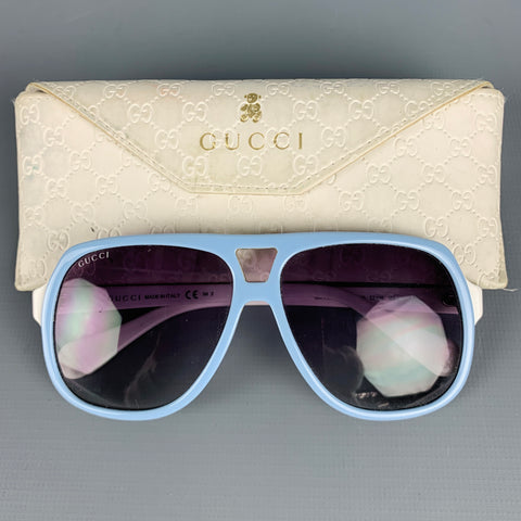 GUCCI Blue White Acetate Sunglasses