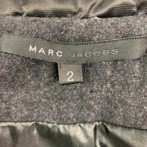 MARC by MARC JACOBS Size 2 Grey Wool Black Quilted Jacket