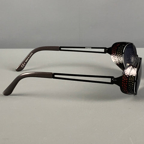 Vintage JEAN PAUL GAULTIER gafas de sol Steampunk de metal rojo negro