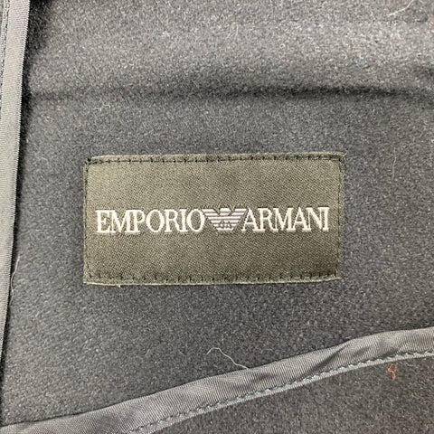 EMPORIO ARMANI Size 34 Navy Wool Blend Snaps Vest