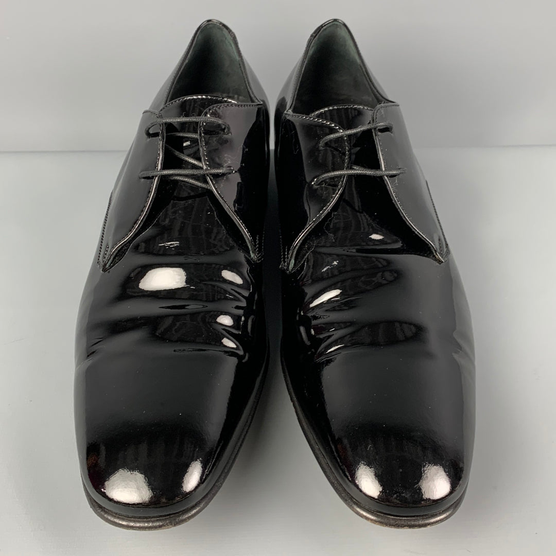 SALVATORE FERRAGAMO Talla 11 Zapatos con cordones de cuero negro