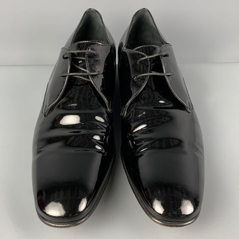 SALVATORE FERRAGAMO Size 11 Black Leather Lace Up Shoes