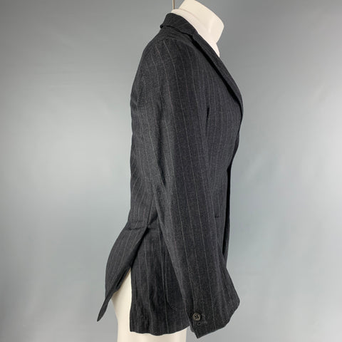CARRACCI Chest Size 34 Grey Purple Pinstripe Single breasted Sport Coat