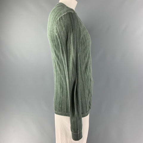 JOHN VARVATOS Jersey Henley de algodón acanalado verde talla L