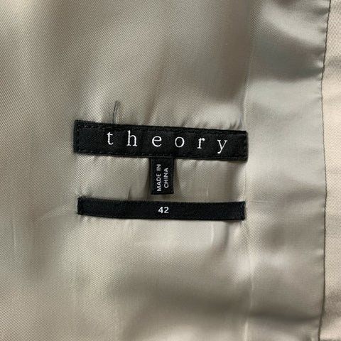 THEORY Chest Size 42 Regular Khaki Solid Cotton Blend Notch Lapel Sport Coat