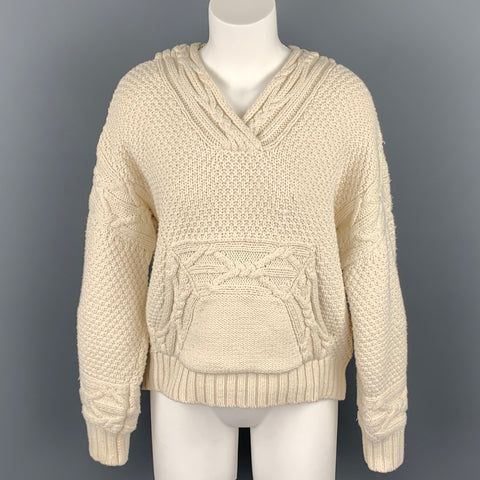 POLO by RALPH LAUREN Talla S Jersey oversize de algodón/poliéster color crema