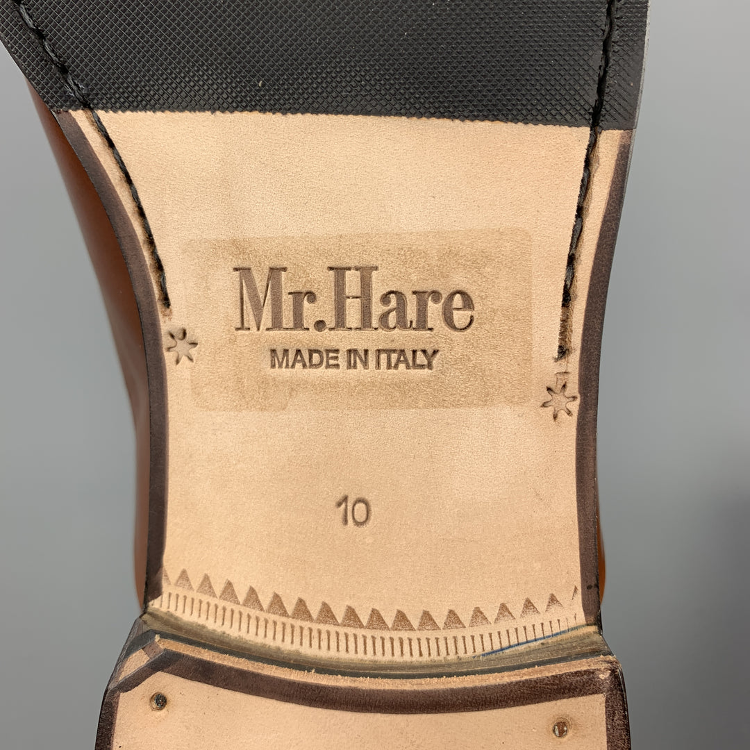 MR. HARE Size 11 Solid Tan Leather Cap Sleeves Lace Up