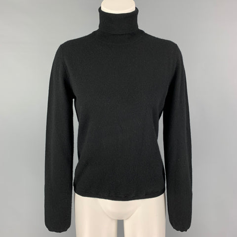 MALO Size M Black Knitted Turtleneck Sweater