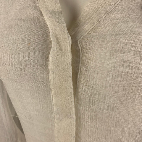 HELMUT LANG Size S White Triacetate Blend See Through Long Sleeve Casual Top