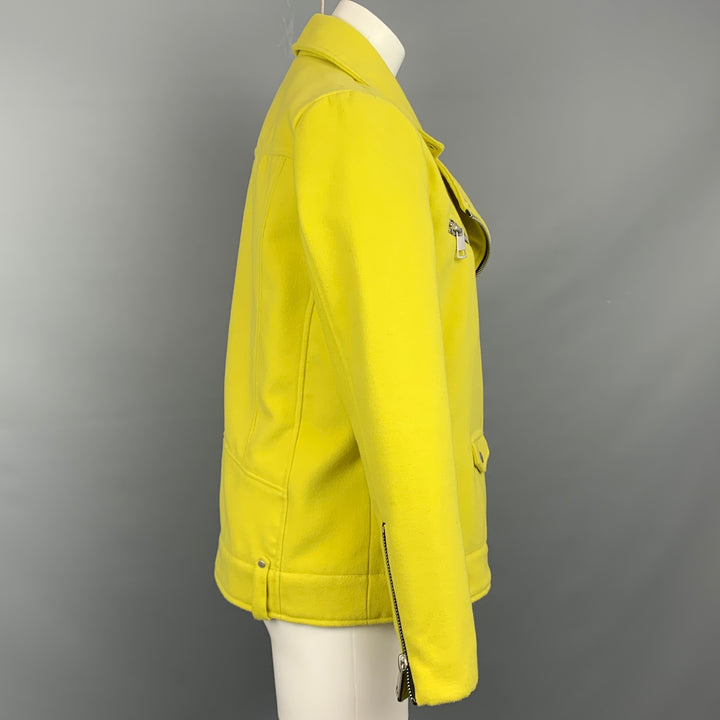 AVEC LES FILLES Size S Yellow Polyester Blend Biker Jacket