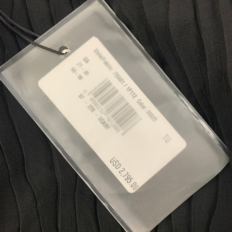 GIORGIO ARMANI Bufanda con botones texturizada de seda negra talla única