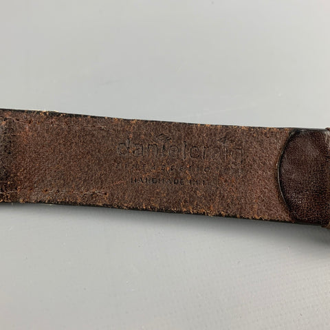 DANIEL CRAIG Size 36 Brown & Tan Stripe Leather Belt