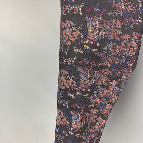 DSQUARED2 Size 32 Black Multi-Color Jacquard Acetate Blend Zip Fly Dress Pants