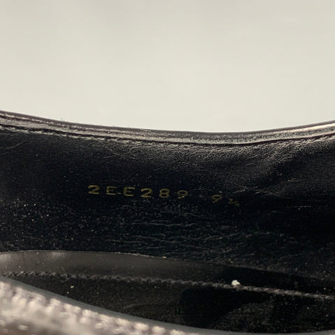 PRADA Size 10.5 Black Studded Leather Lace Up Shoes