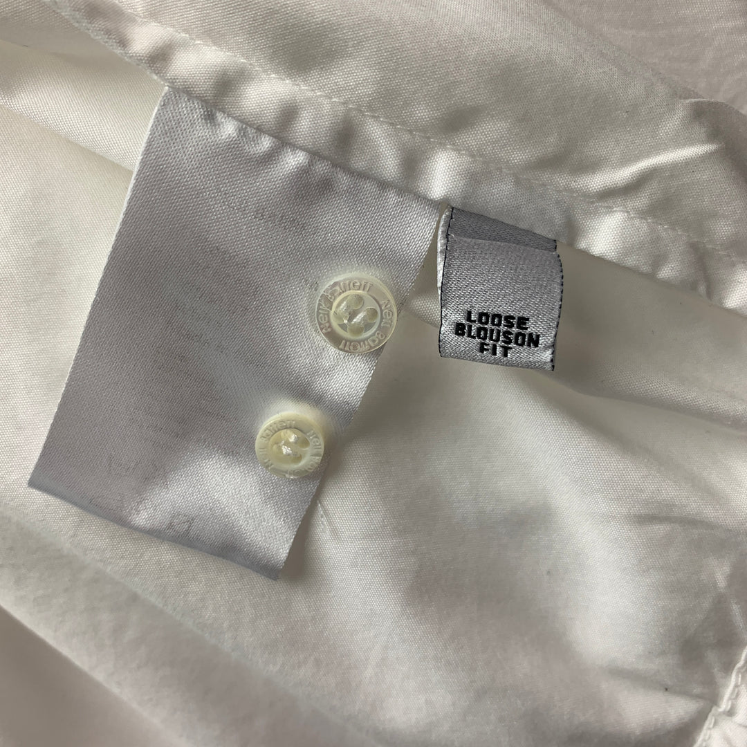 NEIL BARRETT Taille L Chemise à manches longues en coton mélangé blanc avec ceinture élastique