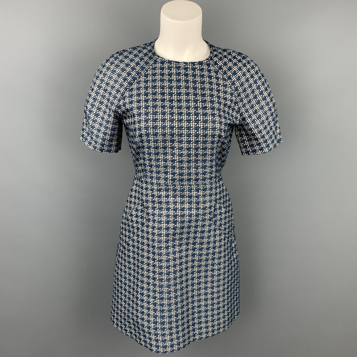 MAISON KITSUNE Size 4 Blue Gingham Polyester Blend Sleeveless Dress