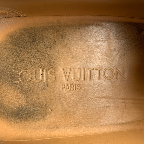 LOUIS VUITTON Size 10 Black Leather Square Toe Loafers