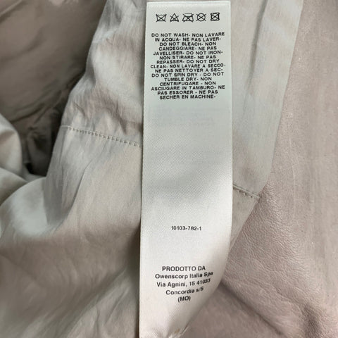 RICK OWENS Size L Grey Leather Zip Up Jacket