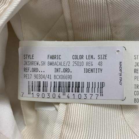 BURBERRY Size 38 Beige Oatmeal Woven Linen Silk Shawl Collar Sport Coat