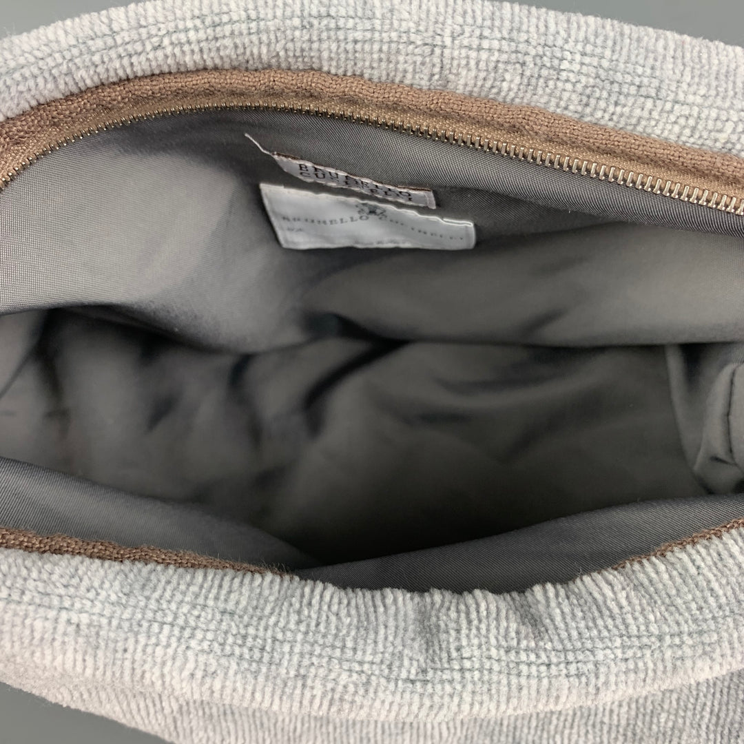 BRUNELLO CUCINELLI Grey Cotton Toiletry Bag