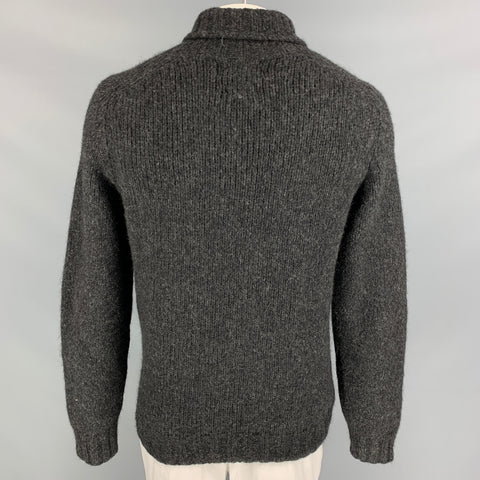 HOWLIN Size L Charcoal Knitted Alpaca Blend Turtleneck Sweater