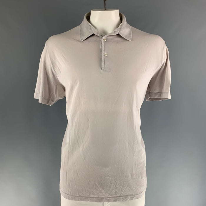 LORO PIANA Size XXXL Purple Lilac Cotton Short Sleeve Polo