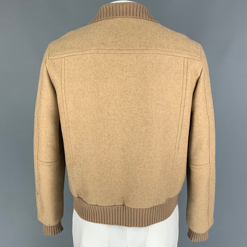 MARC JACOBS Size 42 Tan Cotton Ribbed Jacket