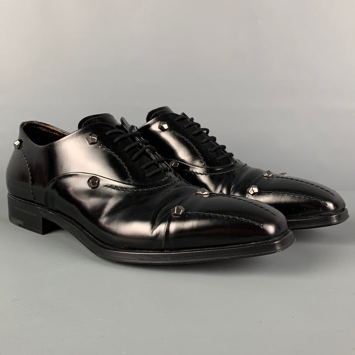 CESARE PACIOTTI Talla 10 Zapatos con cordones de cuero con tachuelas negros