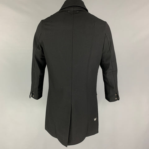 JOHN VARVATOS x CONVERSE Size M Black Lana Wool Ribbed Collar Coat
